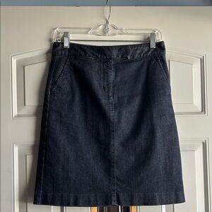 Talbots Petite Classic Blue Denim Skirt Stretch - Size 2